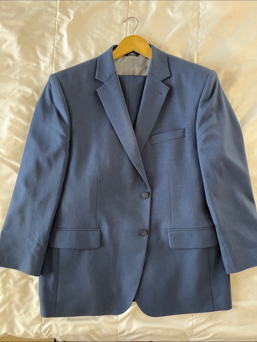 Haggar Men's Blue Two-Button Sport Coat 44s  AND Pants  40x30